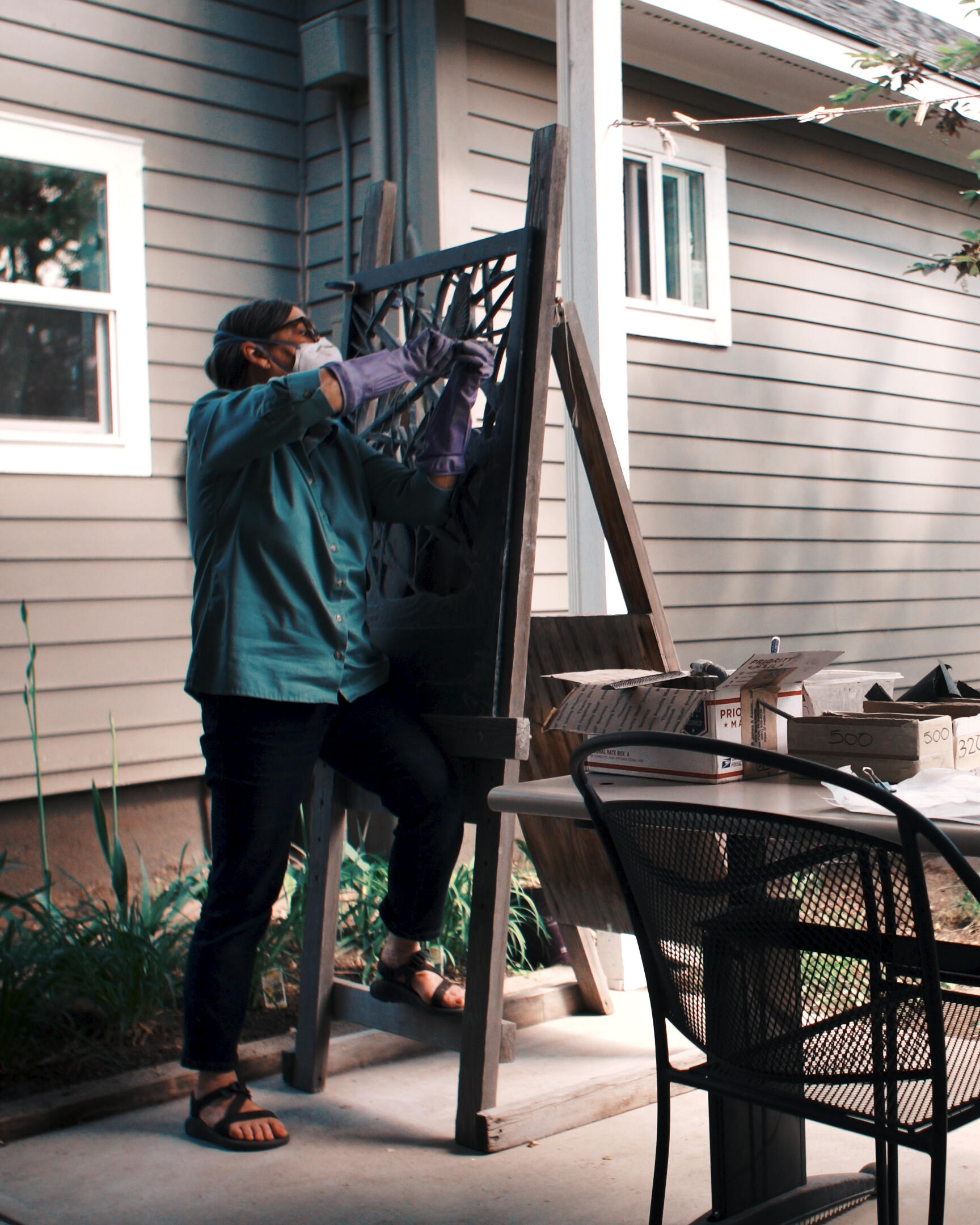filming artist Ann Cunningham in her studio for Beyond the Gallery